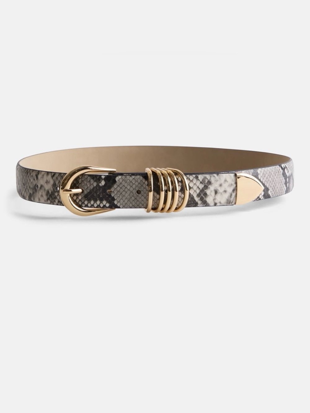 Scoop snakeskin print belt size large